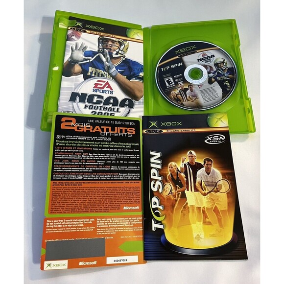 NCAA Football 2005 Top Spin Combo Xbox Complete with Manuals Tested - Picture 4 of 11